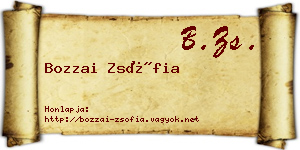 Bozzai Zsófia névjegykártya