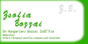 zsofia bozzai business card